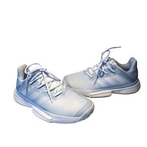 Adidas Bounce Tennis Shoes Women 7 Blue Mesh Lightweight Sneakers EE9561